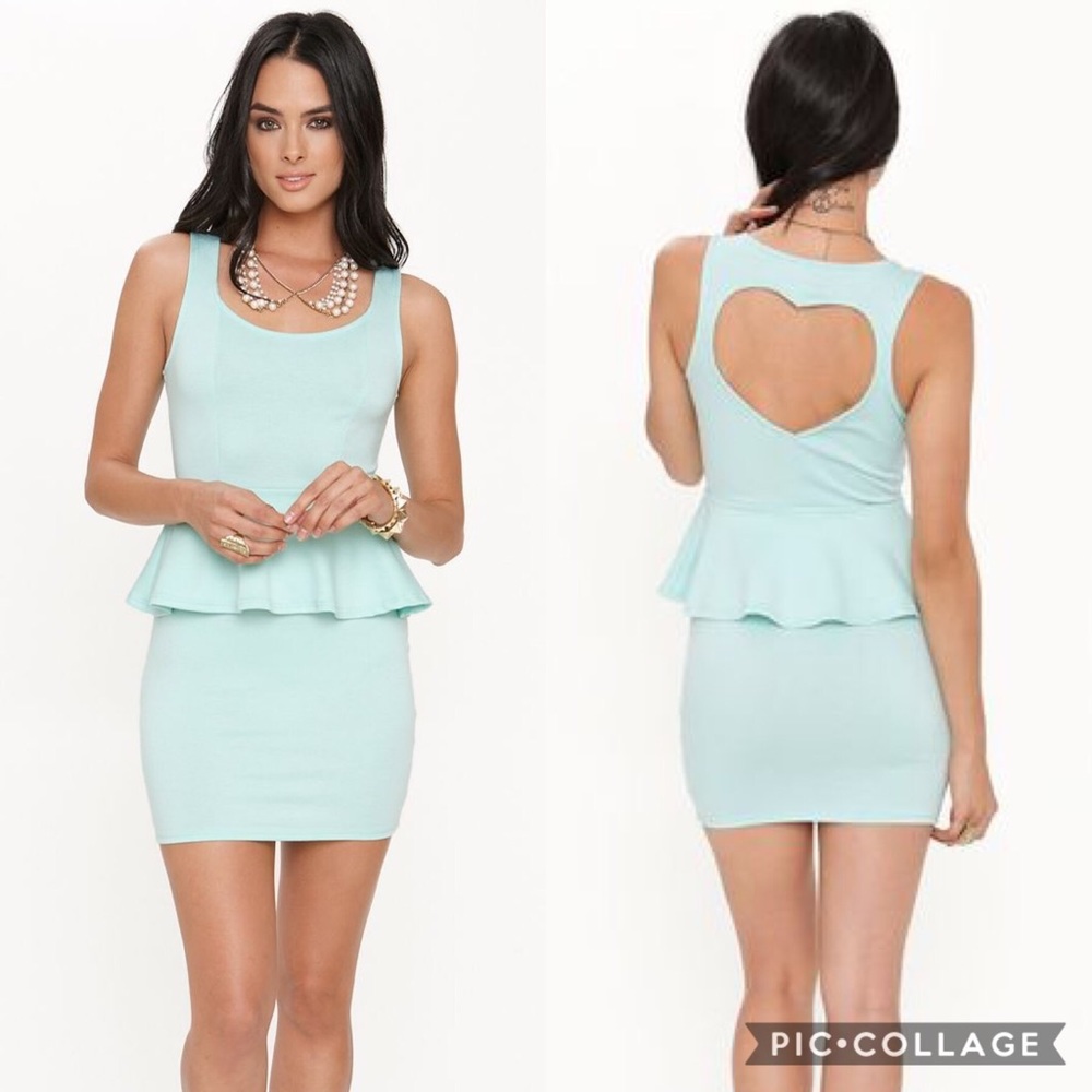 PacSun Mint Peplum Dress - Picture 2 of 2